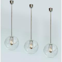 Set of Twelve Blown Glass Clear Pendant Lanterns - 951977
