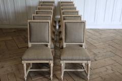 Set of Twelve French Square Back Louis XVI Chairs in Original Paint - 4390192