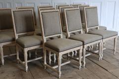 Set of Twelve French Square Back Louis XVI Chairs in Original Paint - 4390198