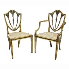 Set of Twelve George III Painted Shield Back Dining Chairs - 3739807