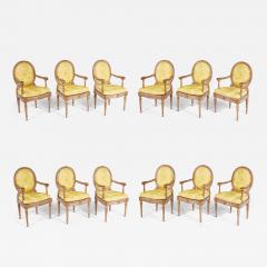 Set of Twelve Painted Italian Armchairs circa 1760 - 4643214