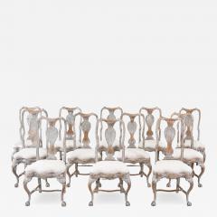 Set of Twelve Swedish Rococo Chairs Lindome circa 1760 - 4813079