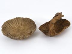 Set of Two Anthroposophical Hand Carved Wood Bowls 1960s - 4527499