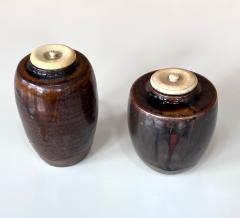 Set of Two Antique Japanese Ceramic Ko Seto Chaires - 4199828
