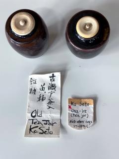 Set of Two Antique Japanese Ceramic Ko Seto Chaires - 4199837
