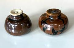 Set of Two Antique Japanese Ceramic Ko Seto Chaires - 4315525