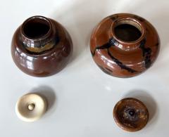 Set of Two Antique Japanese Ceramic Ko Seto Chaires - 4315532