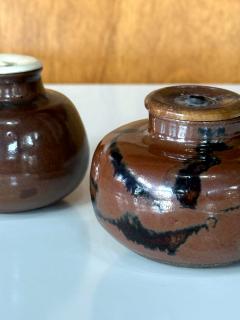 Set of Two Antique Japanese Ceramic Ko Seto Chaires - 4315533