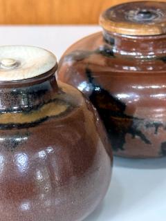 Set of Two Antique Japanese Ceramic Ko Seto Chaires - 4315534