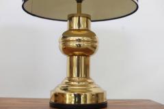 Set of Two Art Deco Style Table Lamps in Brass with Dark Blue Shades - 552266