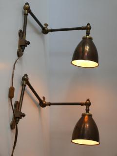 Set of Two Articulated Brass Wall Lamps or Reading Lights 1970s Germany - 2156600