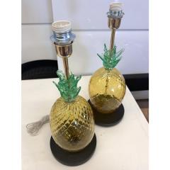 Set of Two Contemporary Italian Ananas Murano Glass Table Lamps - 4302977
