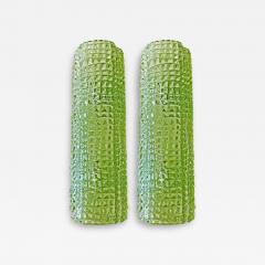 Set of Two Contemporary Modern Green Crocodile Murano Glass Wall Sconces - 4306099