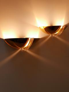 Set of Two Elegant Gilt Brass Lucite Sconces or Wall Lights Germany 1980s - 3359071