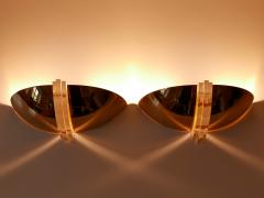 Set of Two Elegant Gilt Brass Lucite Sconces or Wall Lights Germany 1980s - 3359077