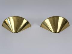 Set of Two Elegant Mid Century Modern Brass Sconces or Wall Lights Germany 1970s - 4756620
