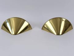 Set of Two Elegant Mid Century Modern Brass Sconces or Wall Lights Germany 1970s - 4756622