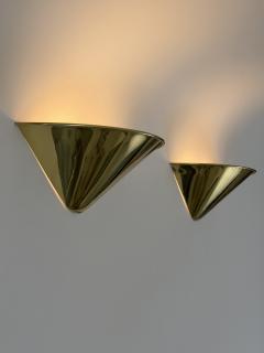 Set of Two Elegant Mid Century Modern Brass Sconces or Wall Lights Germany 1970s - 4756624