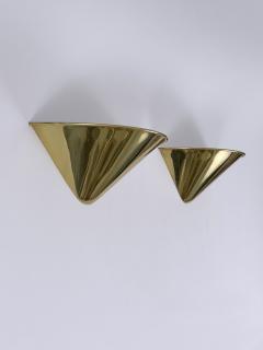 Set of Two Elegant Mid Century Modern Brass Sconces or Wall Lights Germany 1970s - 4756625