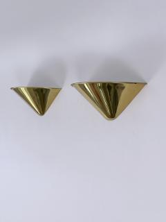 Set of Two Elegant Mid Century Modern Brass Sconces or Wall Lights Germany 1970s - 4756626