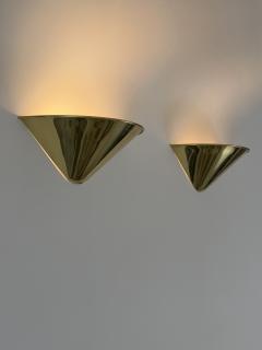 Set of Two Elegant Mid Century Modern Brass Sconces or Wall Lights Germany 1970s - 4756627