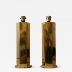 Set of Two Elegant Mid Century Modern Brass Table Lamps Germany 1950s - 2234537