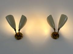 Set of Two Elegant Mid Century Modern Sconces or Wall Lamps Italy 1950s - 4734863