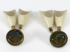 Set of Two Elegant Mid Century Modern Sconces or Wall Lamps Italy 1950s - 4734885