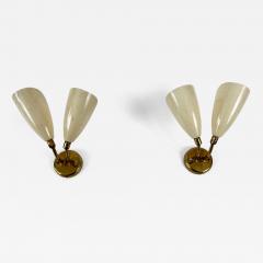 Set of Two Elegant Mid Century Modern Sconces or Wall Lamps Italy 1950s - 4734934