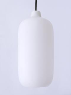 Set of Two Elegant Scandinavian Opaline Glass Pendant Lamps 1960s - 3250010