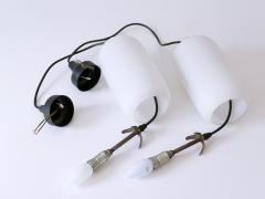 Set of Two Elegant Scandinavian Opaline Glass Pendant Lamps 1960s - 3250013