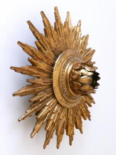 Set of Two Exceptional Mid Century Modern Sunburst Flush Mounts or Sconces 1950s - 4043904