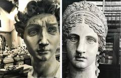 Set of Two Exceptional Quality Photographs of Roman Busts Signed and Dated - 413515