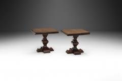 Set of Two Handcrafted Wood Side Tables Europe 1970s - 3577905