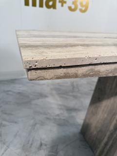 Set of Two Italian Travertine Console Tables 1970s - 4308769