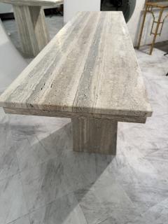 Set of Two Italian Travertine Console Tables 1970s - 4308776