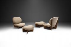 Set of Two Lounge Chairs with Footstools Europe Late 20th Century - 4148948