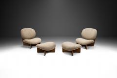 Set of Two Lounge Chairs with Footstools Europe Late 20th Century - 4148949