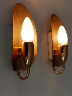 Set of Two Lovely Mid Century Modern Brass Sconces or Wall Lamps Germany 1950s - 3687150