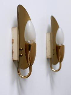 Set of Two Lovely Mid Century Modern Brass Sconces or Wall Lamps Germany 1950s - 3687151