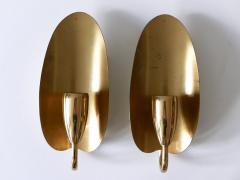 Set of Two Lovely Mid Century Modern Brass Sconces or Wall Lamps Germany 1950s - 3687153