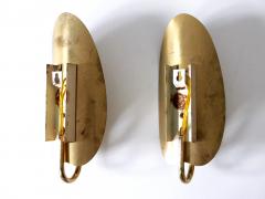 Set of Two Lovely Mid Century Modern Brass Sconces or Wall Lamps Germany 1950s - 3687154