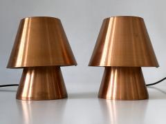 Set of Two Lovely Mid Century Modern Copper Bedside Table Lamps Germany 1960s - 4253607