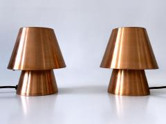Set of Two Lovely Mid Century Modern Copper Bedside Table Lamps Germany 1960s - 4253610
