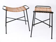 Set of Two Lovely Mid Century Modern Rattan Stools Germany 1960s - 3250240