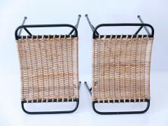 Set of Two Lovely Mid Century Modern Rattan Stools Germany 1960s - 3250249