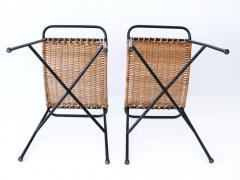 Set of Two Lovely Mid Century Modern Rattan Stools Germany 1960s - 3250250