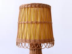 Set of Two Lovely Mid Century Modern Rattan Wicker Table Lamps Germany 1960s - 2932807