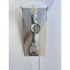 Set of Two MCM Transparent Graniglia Rombus Murano Glass Wall Sconces - 4735531