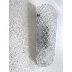 Set of Two MCM Transparent Graniglia Rombus Murano Glass Wall Sconces - 4735533